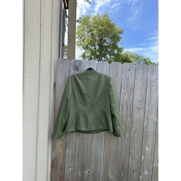 Rafael Woman’s Jacket Blazer full zip Green Career Dress Size 14 Fall Winter - Picture 6 of 8